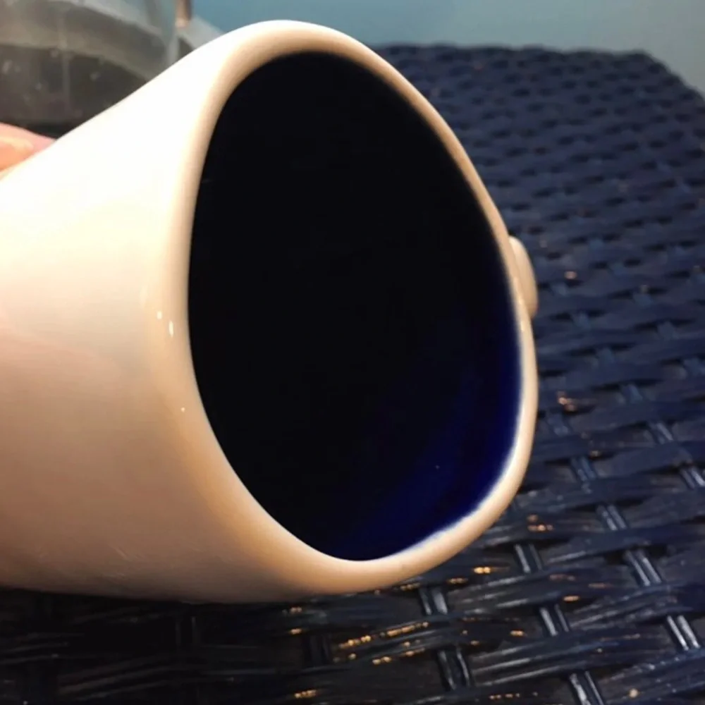 Rae Dunn Hello Mug NWT Coffee Tea ceramic blue white black